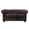 Chesterfield Birmingham Καναπές 2θέσιος Σαλονιού Καθιστικού,δέρμα Απόχρωση Καφέ