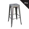 Relix Σκαμπό bar-Pro, Στοιβαζόμενο, Μέταλλο Βαφή Metal με Διακοσμητική Σκουριά
