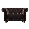 Chesterfield-air Πολυθρόνα Σαλονιού - Καθιστικού, Ύφασμα Leather Air, Χρώμα Σκούρο Καφέ