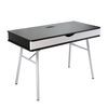 Γραφειο η/υ Μέταλλο Βαφή Άσπρο, Melamine Wenge