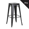 Relix Σκαμπό bar-Pro, Στοιβαζόμενο, Μέταλλο Βαφή Μαύρο Matte