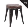 Relix Σκαμπό-Pro, Στοιβαζόμενο, Μέταλλο Βαφή Antique Black, pu Σκούρο Καφέ