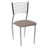 Vivian Καρέκλα Μέταλλο Χρώμιο, pvc Cappuccino