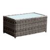 Arizona Τραπεζάκι Σαλονιού Κήπου Alu, Wicker Grey Brown, Γυαλί Tempered 5mm
