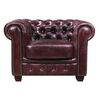 Chesterfield Birmingham Πολυθρόνα Σαλονιού Καθιστικού, Δέρμα Antique red