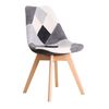 Martin Καρέκλα Ξύλο pp, Ύφασμα Patchwork Black & White
