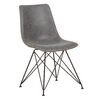 Panton Καρέκλα Μέταλλο Βαφή Μαύρη, pu Vintage Grey