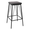 Panton Σκαμπό Bar, Μέταλλο Βαφή Μαύρο, pu Απόχρωση Vintage Grey