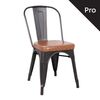 Relix Καρέκλα-Pro, Στοιβαζόμενη, Μέταλλο Βαφή Antique Black, pu Camel