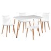 Lavida-art Τραπεζαρία: Τραπέζι 120x80 Οξιά/mdf + 4 Καρέκλες Μέταλλο Βαφή Φυσικό pp Άσπρο