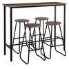 Pub set bar Τραπέζι + 4 Σκαμπό, Μέταλλο Βαφή Ανθρακί - Antique Brown