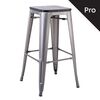 Relix Wood Σκαμπό bar-Pro, Απόχρωση Metal με Διακοσμητική Σκουριά, Απόχρωση Ξύλου Μαύρο