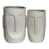 Flower pot-Totem set 2 Τεμαχίων, Cement Απόχρωση Sand Brown