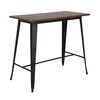 Relix Wood Dark oak Τραπέζι bar-Pro, Μέταλλο Βαφή Μαύρο