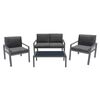 Rivian set Σαλόνι Κήπου 4τεμ, Μέταλλο Βαφή Ανθρακί, Μαξιλάρια Γκρι