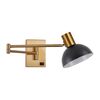 Se21-gm-52-ms3 Adept Wall Lamp Gold Matt Wall Lamp With Switcher and Black Metal Shade+