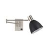 Se21-nm-52-ms2 Adept Wall Lamp Nickel Matt Wall Lamp With Switcher and Black Metal Shade+