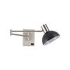 Se21-nm-52-ms3 Adept Wall Lamp Nickel Matt Wall Lamp With Switcher and Black Metal Shade+