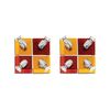 Gu1094j-4b (X2) Colours Spot Packet Chrome Metal Rotating Spot With Decorative red and Yellow g
