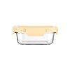 Estia Φαγητοδοχειο Click&seal Γυαλινο 370ml 16.3x12.3x6.2cm με Καπακι Πλαστικο Ivory