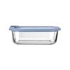 Estia Φαγητοδοχειο Colorseal Γυαλινο 640ml 18.9x14.5x6.7 με Καπακι Σιλικονης Μπλε