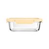 Estia Φαγητοδοχειο Click&seal Γυαλινο 640ml 18.9x14.5x6.7 με Καπακι Πλαστικο Ivory