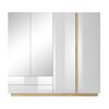 Ντουλάπα Arco Λευκό High Gloss 220x202x54cm με Καθρέπτη και Συρτάρια
