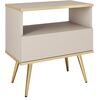 Κομοδίνο oro Μπέζ με Χρυσό 59x54x39cm