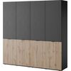 Ντουλάπα Sandbox Sento Τετράφυλλη Ανθρακί 202x200x51cm