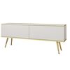 Έπιπλο Τηλεόρασης oro  Λευκό+ Χρυσό 135x53x32cm