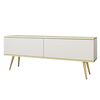 Έπιπλο Τηλεόρασης Oro_mdf Λευκό + Χρυσό 135x53x32cm