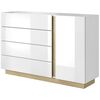 Μπουφές Arco 4s Λευκό+λευκό High Gloss+grandson 138,2x90,5x40cm