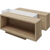 Τραπεζάκι Raylie Φυσικό+λευκό 110x41x75cm