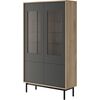 Βιτρίνα Basic Χρώμα: Jackson Hickory +Γραφίτης 104x185x39cm