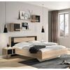 Curtys Κρεβάτι Διπλό 172x204εκ. (Για Στρώμα 160x200εκ.) Sonoma/μαύρη Γυαλιστερή Λάκα