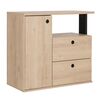 Duplex Συρταριέρα με 2 Συρτάρια & 1 Ντουλάπι 90x40x80εκ. Black/natural Chestnut