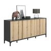 Esteban Μπουφές με 4 Πόρτες 180x40x81εκ. Helvezia oak / Μαύρο