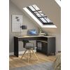 Manchester Γραφείο Γωνιακό 136x88x73εκ. Helvezia oak / Black