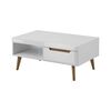Τραπεζάκι Nordi Λευκό+higloss Λευκό+ Riviera 107x46x67cm