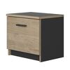 Tonight Κομοδίνο με 1 Πόρτα 40x30x36εκ. Black/ Natural Chestnut