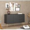 Bodo Μπουφές με 2 Πόρτες και 3 Συρτάρια 147x39x81,7εκ. Γκρι