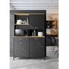 Manchester Μπουφές για Κουζίνα 119x41x180εκ. Helvezia oak / Black