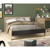 Nael Κρεβάτι Διπλό 150x205x80εκ. ( για Στρώμα 140x200εκ. )  Rookwood oak / Μαύρο