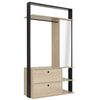 Duplex Ανοιχτή Ντουλάπα 115x45x200εκ. Black/natural Chestnut