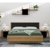 Otello Κρεβάτι Διπλό 180x93x204εκ. ( για Στρώμα 160x200εκ.) Helvezia oak / Μαύρο