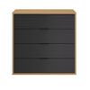 Otello Συρταριέρα με 4 Συρτάρια 106x45x103εκ. Helvezia oak / Μαύρο