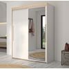 Tulle Ντουλάπα με δύο Συρόμενες Πόρτες 153x60x200εκ. Λευκό / Blond oak