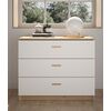 Tulle Συρταριέρα με Τρία Συρτάρια 92x45x76εκ.  Λευκό / Blond oak
