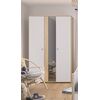 Matis Ντουλάπα με 2 Πόρτες και Καθρέφτη 130x60x202εκ. Natural Chestnut / Λευκό
