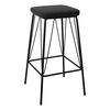 Panton Σκαμπό Bar, Μέταλλο Βαφή Μαύρο, pu Απόχρωση Vintage Black